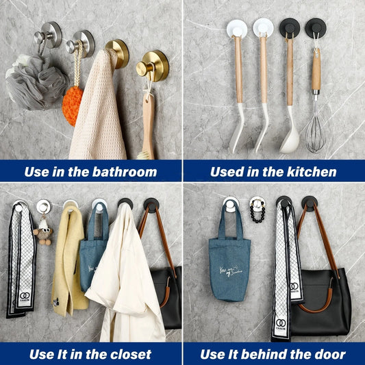 Ganci a Ventosa Sottovuoto senza Fori | Adesivi per Bagno, Cucina, Vetro | Porta Asciugamani e Borse