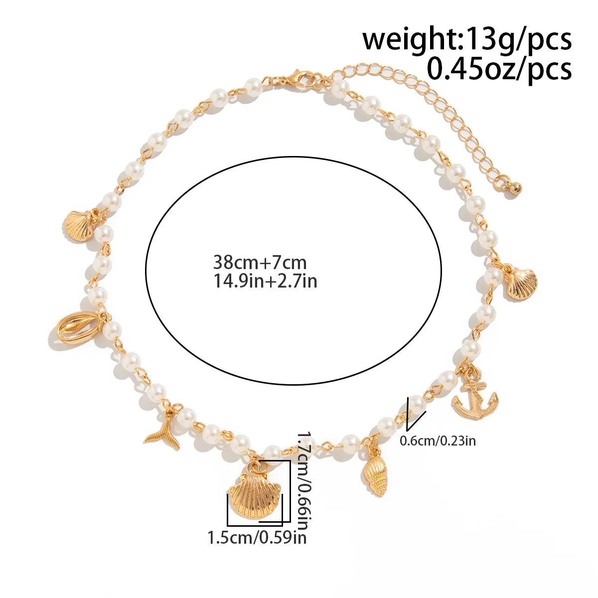 Collana Donna Retro: Ciondolo Occhio Malocchio, Croce e Stella Marina in Metallo - Gioiello con Elementi Marini