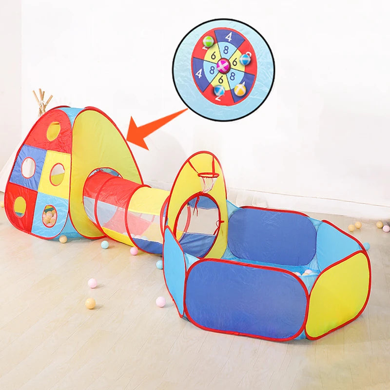 Tenda Giochi 3in1 BIMBI con Tunnel e PallaPallera, Piegevole, Interno/Esterno