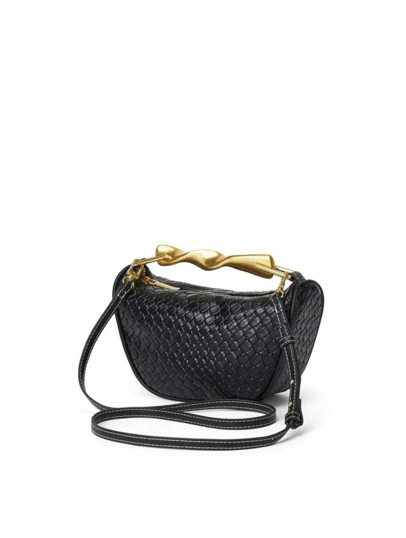 Borsa a secchiello in paglia da donna mezza luna