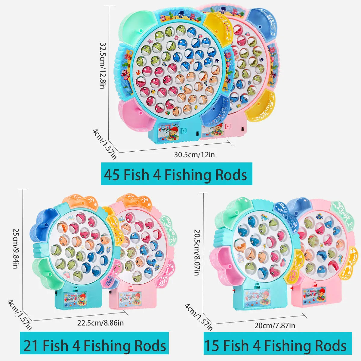 Pesca Giocattolo Elettrico con Luci/Musica - Regalo Perfetto Bambini Blu/Rosa