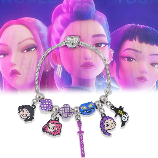 Bracciale Completo Ciondoli KPop Demon Hunters Rumi Zoey, Ciondoli Personaggi, Gioiello Anime, Regalo