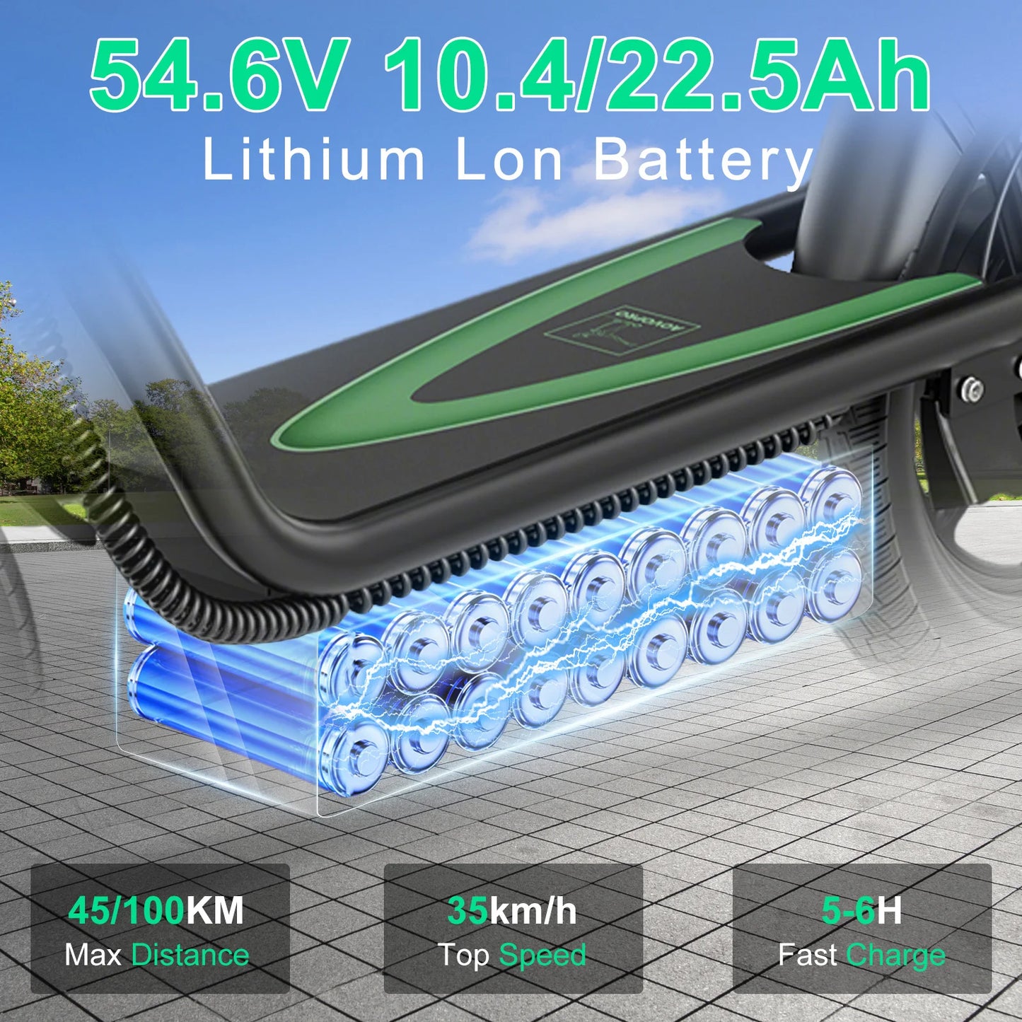 Scooter Elettrico ESBSPRO - 500W  100KM Autonomia  35km/h