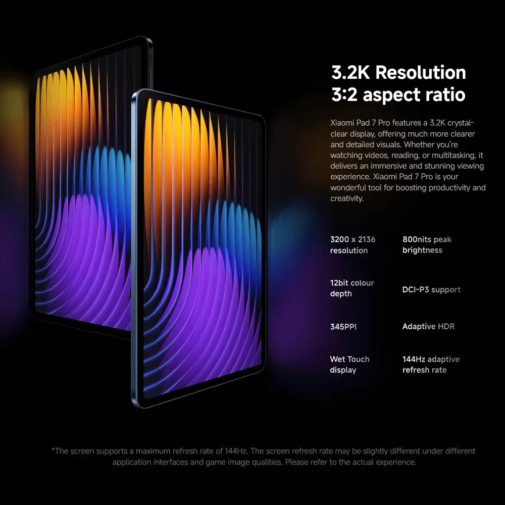 📱 Xiaomi Pad 7 Pro - Snapdragon 8s Gen 3, Schermo 11.2" 3.2K 144Hz, 8850mAh, 512GB
Tablet ultra-potente per lavoro, gaming e creatività. Prestazioni da flagship! 🚀🎮