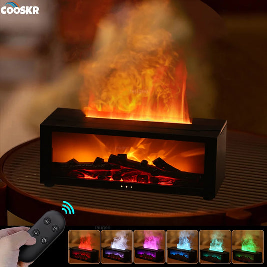Diffusore Aroma con Fiamma Effetto Realistico! ๐ Controllo Remoto, Luci LED e Umidificatore - Crea la Tua Atmosfera Magica! ๐ซ