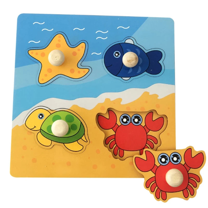 🧩 Puzzle Montessori in Legno per Bambini 1-3 Anni – Gioco Educativo per Imparare Divertendosi