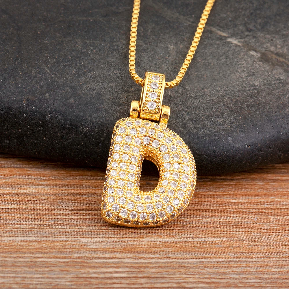 Collana regolabile con lettera scintillante A-Z Design unisex