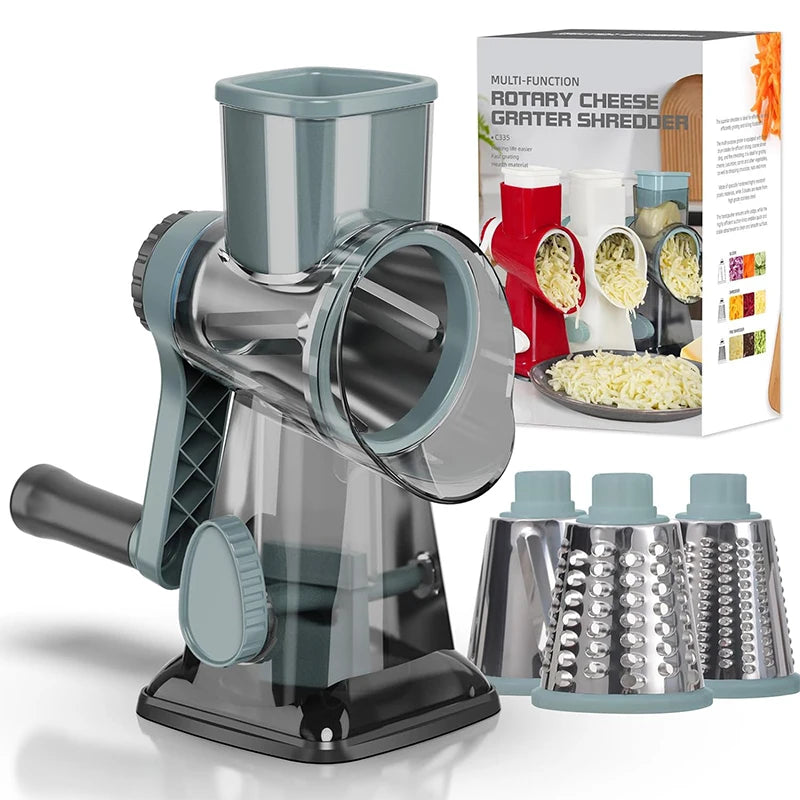 Grattugia 3 in 1  - Affetta Verdure, Noci, Formaggio - Trituratore Manuale