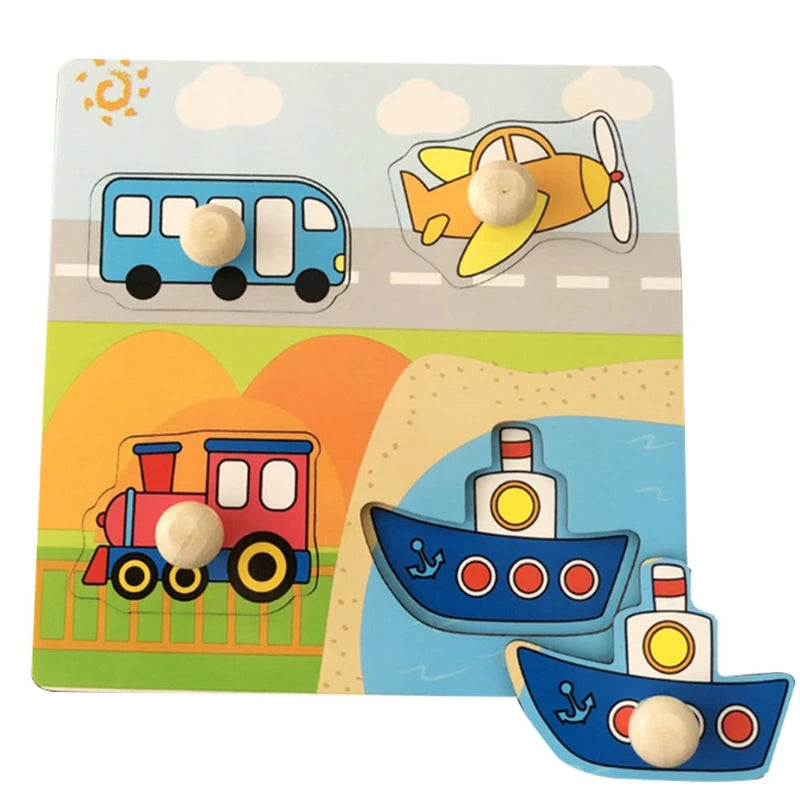 🧩 Puzzle Montessori in Legno per Bambini 1-3 Anni – Gioco Educativo per Imparare Divertendosi