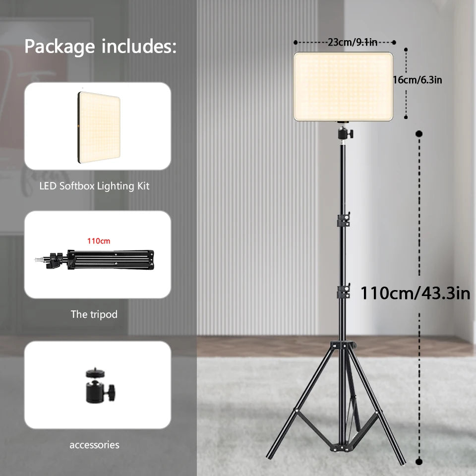 Luci LED per Video/Streaming - Kit Illuminazione con Treppiede per TikTok/Zoom