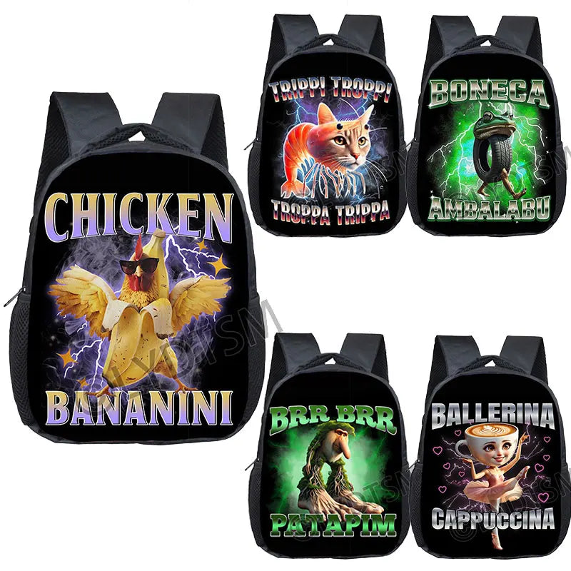 🎒 Zaino Brainrot Italiano - Tralalero Tralalà! Per Bambini 2-4 Anni