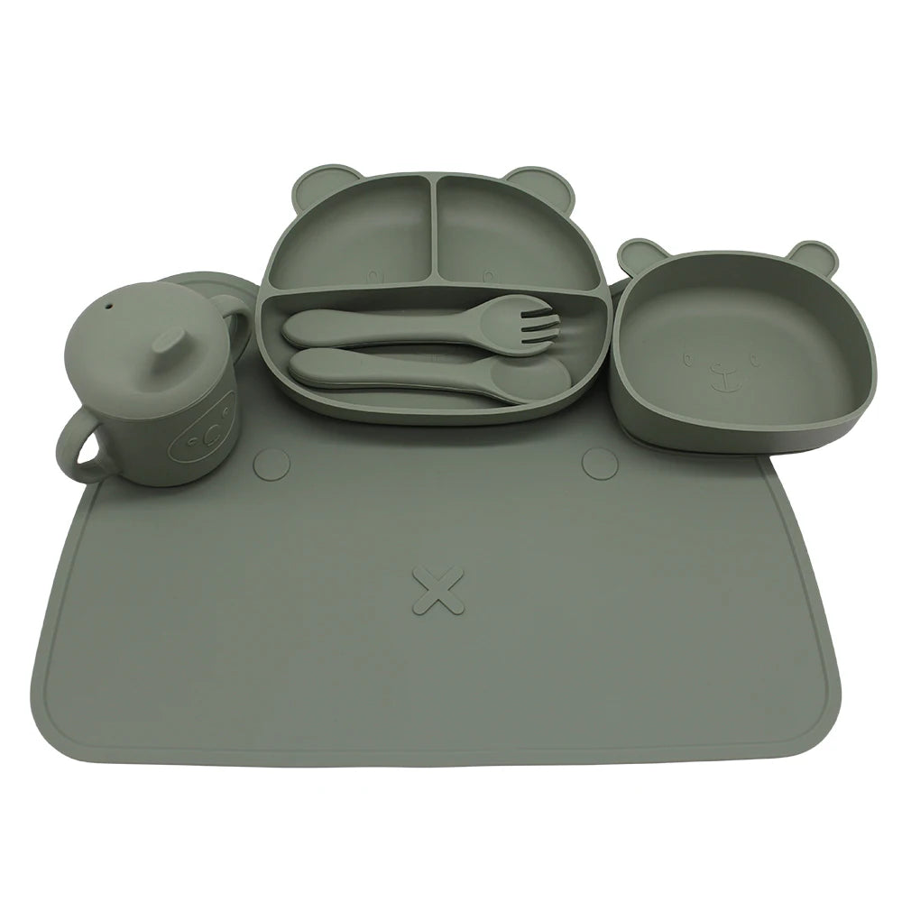 Set Svezzamento Bambini - Ciotola con Ventosa Anti-Rovescio + Vassoio