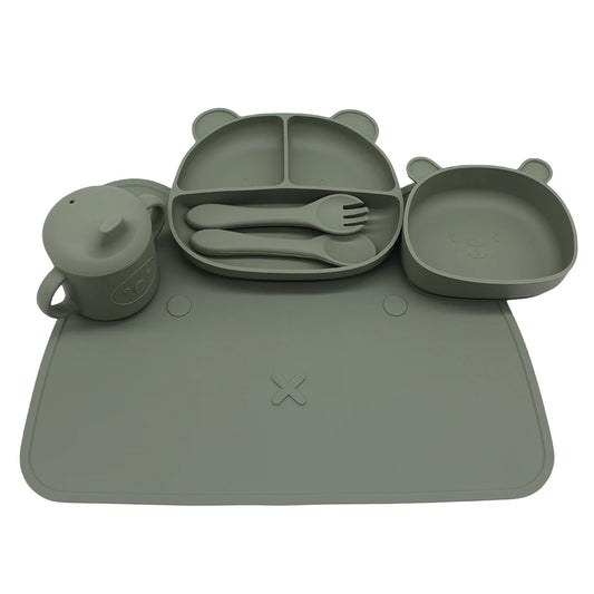 Set Svezzamento Bambini - Ciotola con Ventosa Anti-Rovescio + Vassoio