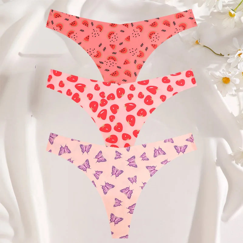 3 Mutandine Sexy Donna - Perizoma T-Back Vita Bassa - Intimo Colorato Senza Cuciture