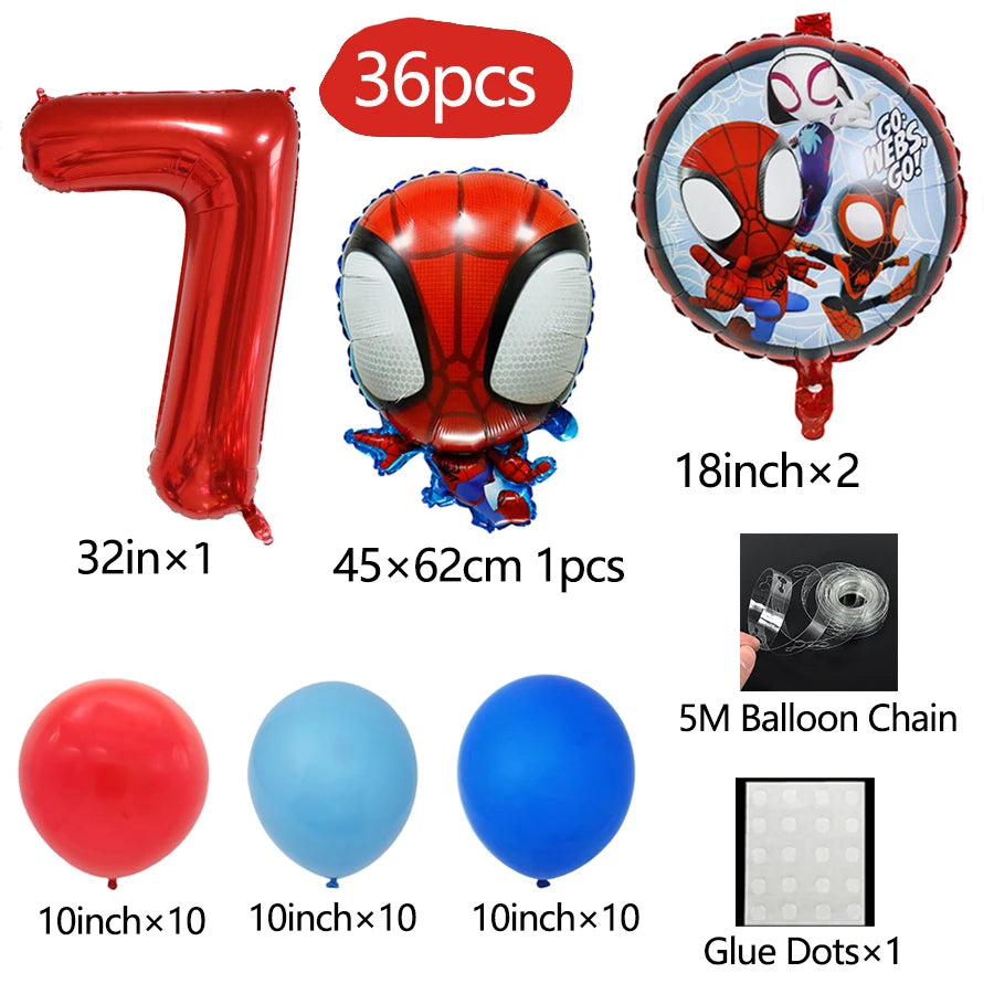 🎈 Set 36 Palloncini Spidey e i Suoi Fantastici Amici - Palloncini in Alluminio per Feste