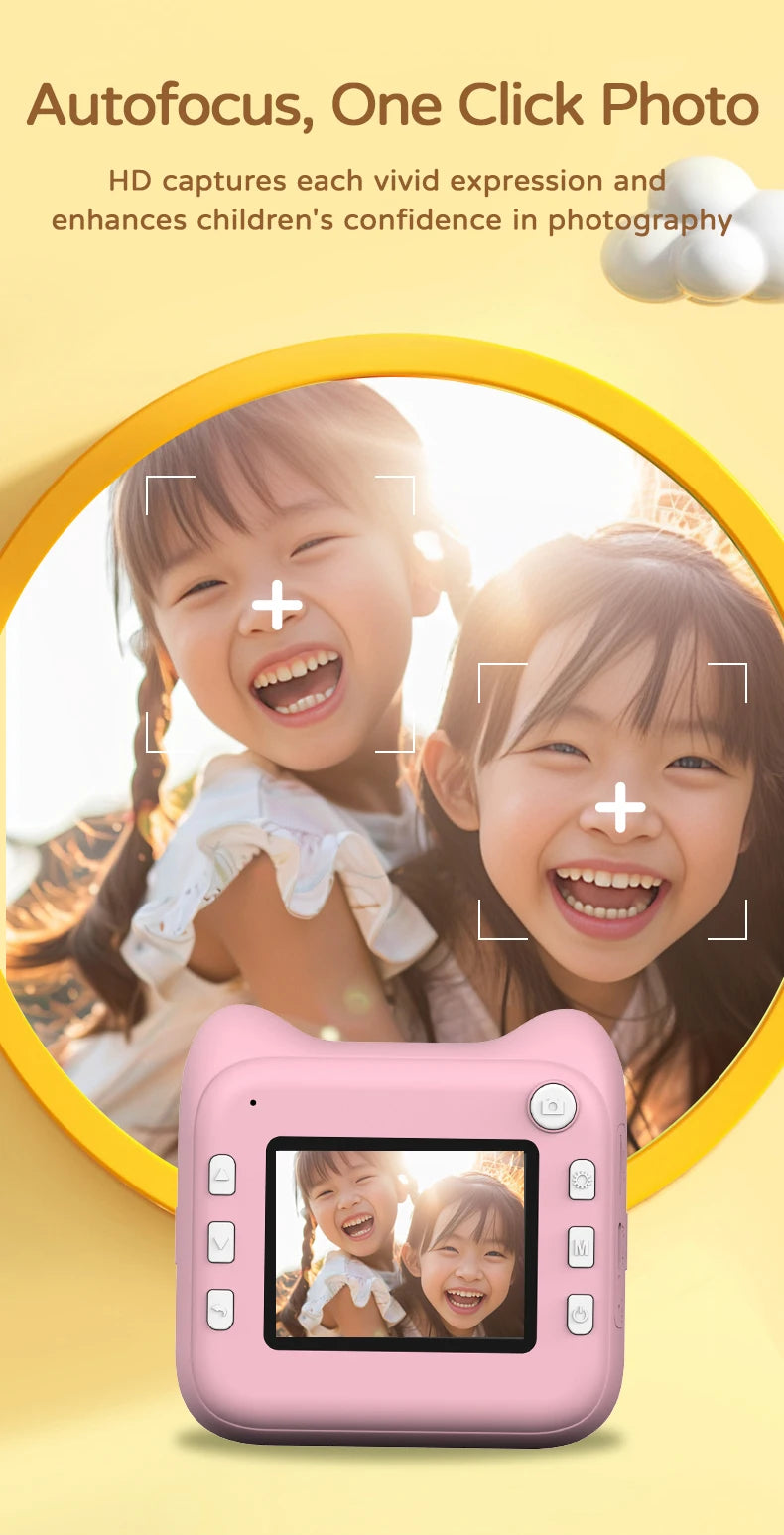 Stampante Instantanea per Bambini con Fotocamera - Gioco Educativo Rosa/Blu