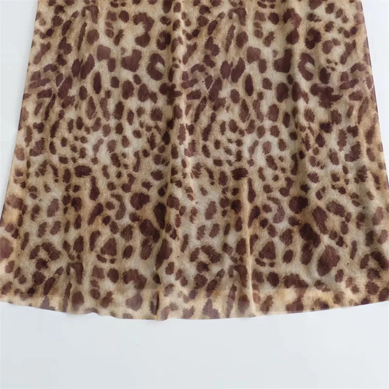 🐆 Abito Leopardato in Tulle - Sottoveste Sexy Senza Schienale! Per Feste/Vacanze