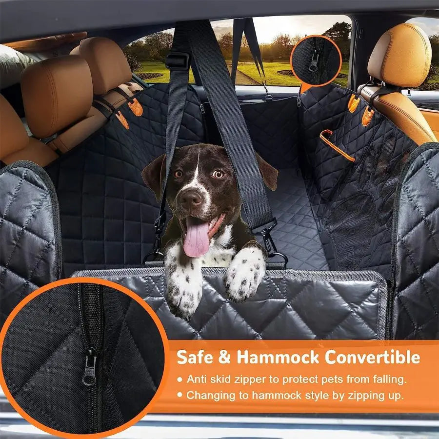 Coprisedile Auto per Cani Impermeabile - Amaca Posteriore con Rete e Cerniera š¶š