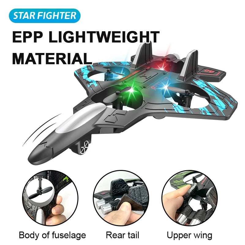 ✈️ Aliante RC 2.4G - Elicottero Acrobatico con Luci LED - Giocattolo Volante