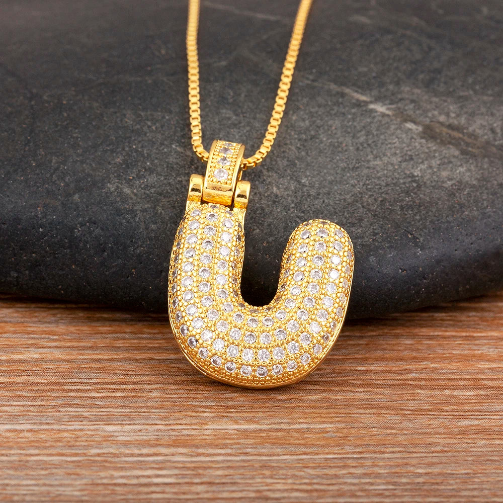 Collana regolabile con lettera scintillante A-Z Design unisex