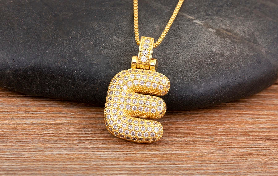 Collana regolabile con lettera scintillante A-Z Design unisex