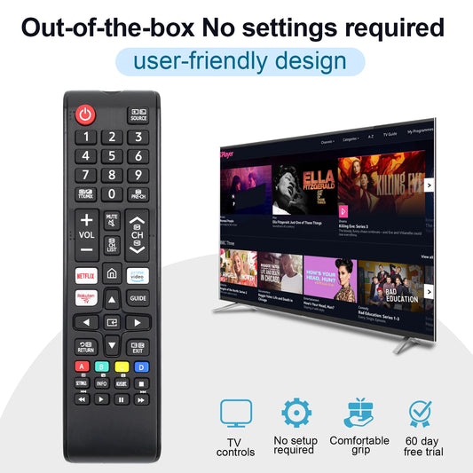 📺 Telecomando Universale Samsung - Compatibile con TV Smart, LCD, LED, HDTV 3D!
Sostituisce BN59-01315J. Accedi a Netflix e altro con un clic! 🚀