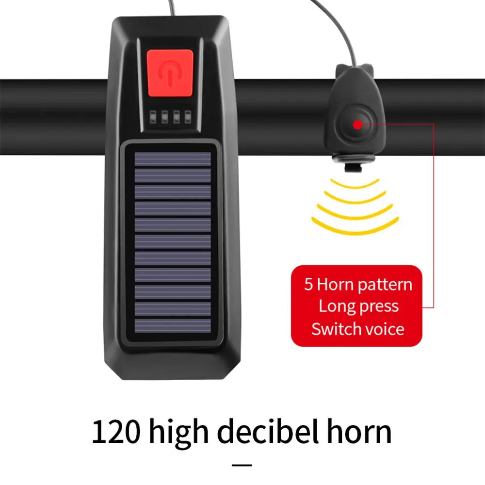 Luce Bici USB Ricaricabile - Frontale MTB/Strada, Torcia  Clacson, Display Batteria