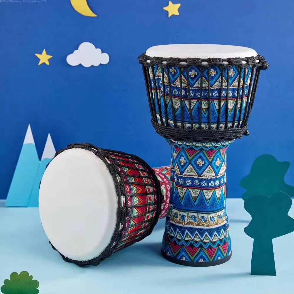 Djembe Africano 8'' Portatile - Tamburo a Mano con Motivi Colorati 🎵