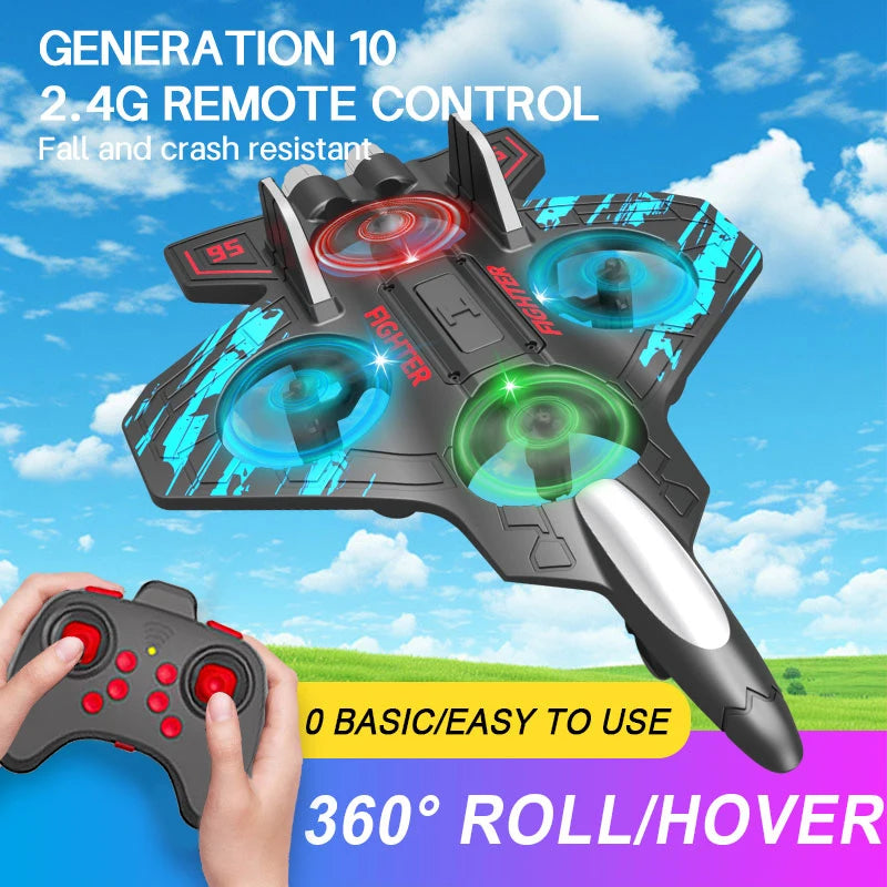 ✈️ Aliante RC 2.4G - Elicottero Acrobatico con Luci LED - Giocattolo Volante