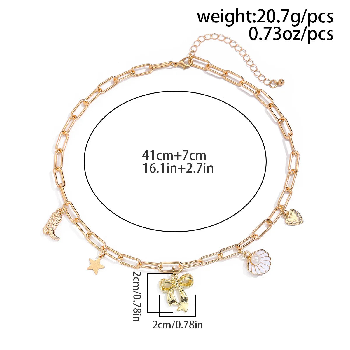 Collana Donna Retro: Ciondolo Occhio Malocchio, Croce e Stella Marina in Metallo - Gioiello con Elementi Marini