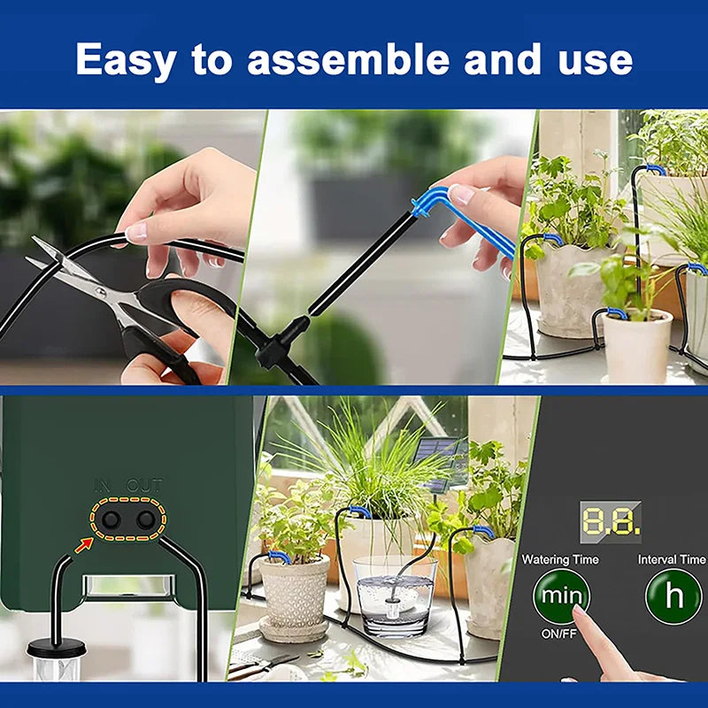 🌞 Sistema di Irrigazione a Goccia Solare Automatico - Per Giardini, Balconi e Piante Indoor
