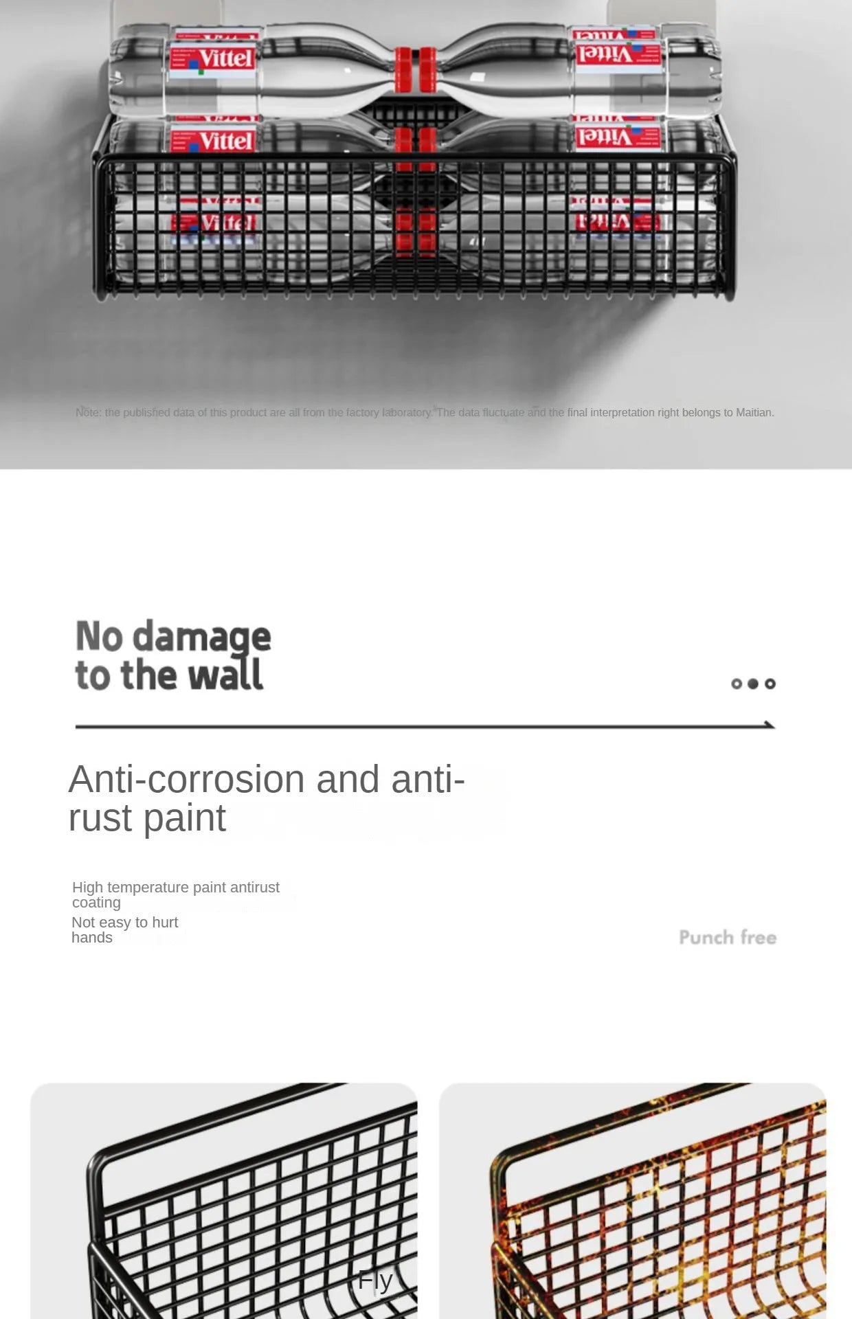 Scaffale Parete Adesivo - Per Cucina, Bagno - No Fori, Porta Oggetti