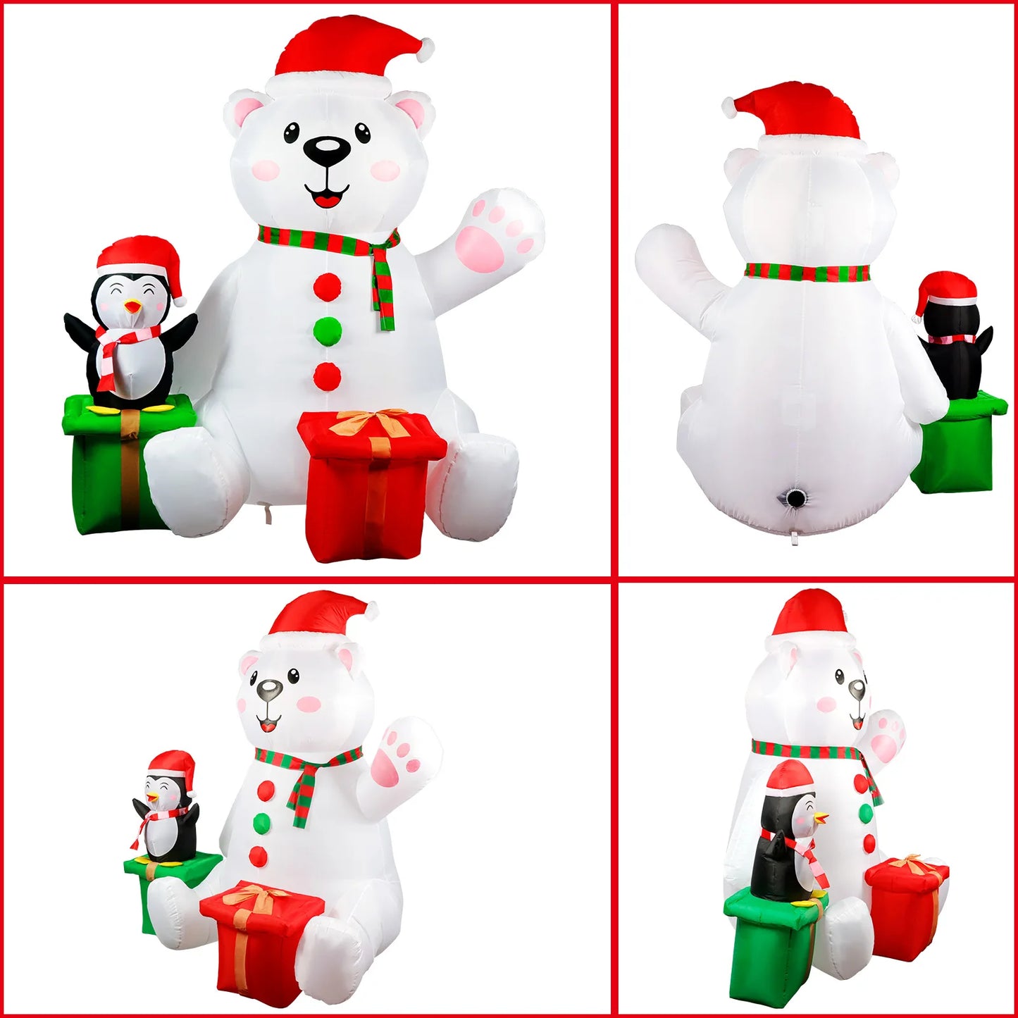 🐻🎄 Orso Polare Inflabile con Pinguino - Decorazione Natalizia da Esterno 1.8m con Luci LED!
Coppia adorabile per il tuo giardino! Illuminata e resistente, perfetta per creare la magia del Natale. 🌟❄️