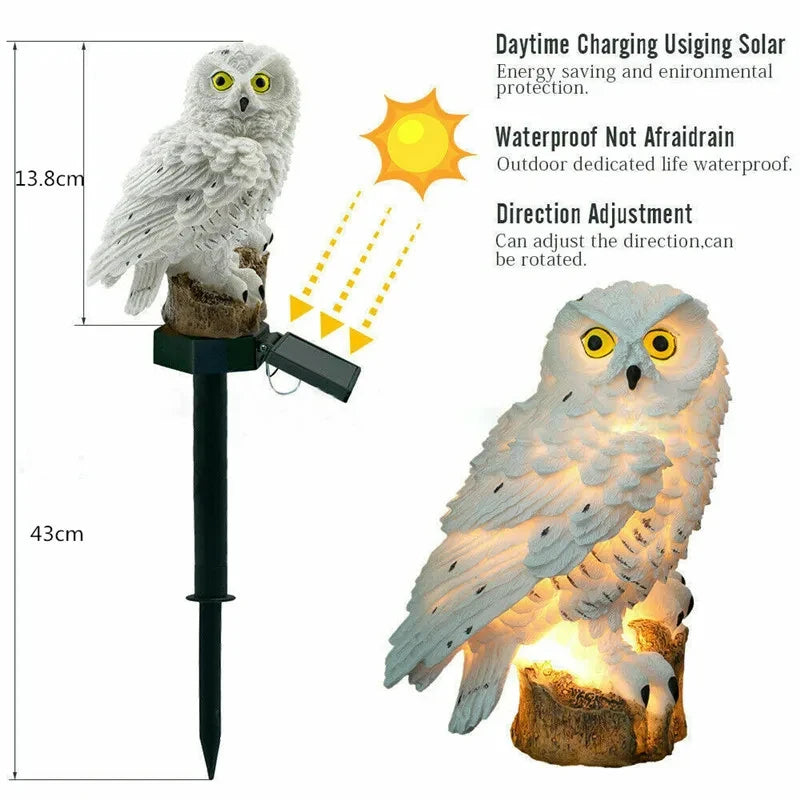 🦉 Lampada Solare Gufo - Luci LED da Esterno per Giardino, Impermeabile e Autoalimentata!