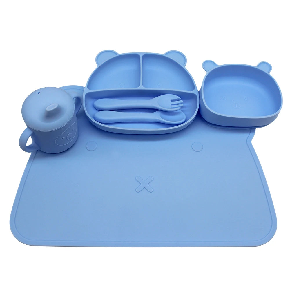 Set Svezzamento Bambini - Ciotola con Ventosa Anti-Rovescio + Vassoio