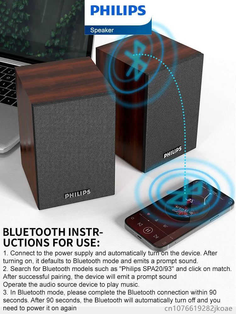 Altoparlante Bluetooth Philips SPA20, Audio 360° Stereo, per PC Laptop Macbook