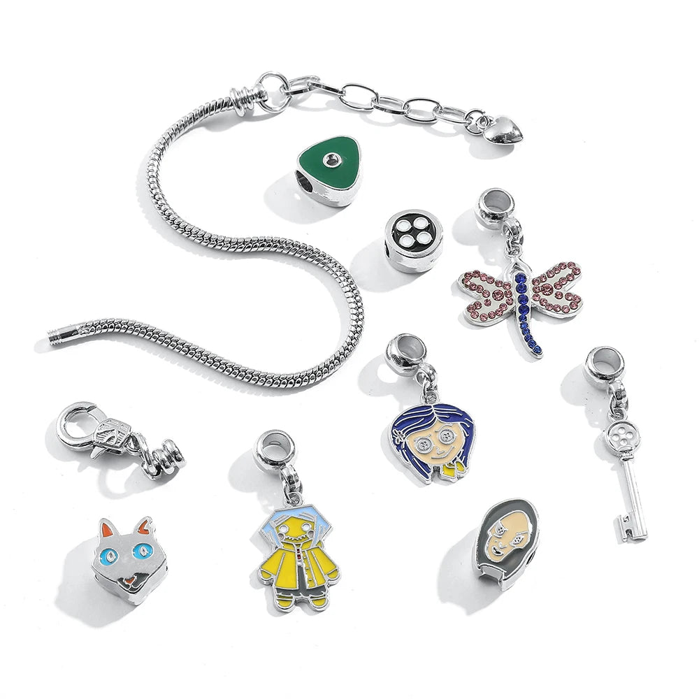 Bracciale Coraline Con Ciondoli Smalto Porta Segreta, Gioiello Regalo