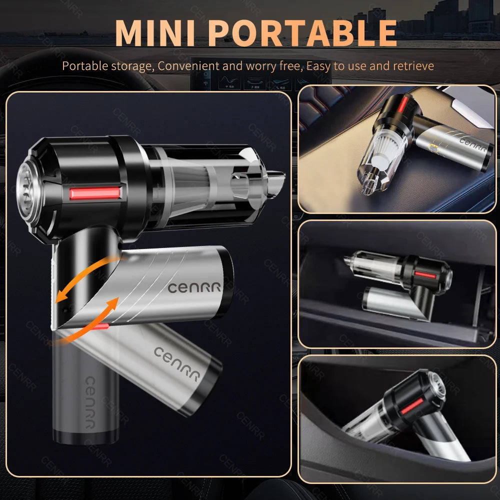 Aspirapolvere Auto Wireless PA Forte – Mini Potente Portatile per Auto/Casa