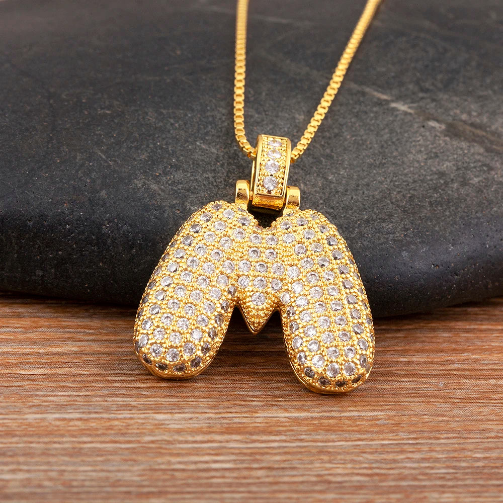 Collana regolabile con lettera scintillante A-Z Design unisex