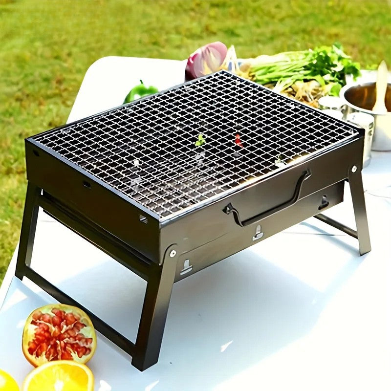 🔥 Grill da Viaggio Portatile in Acciaio Inox – Kit Completo per BBQ Ovunque!