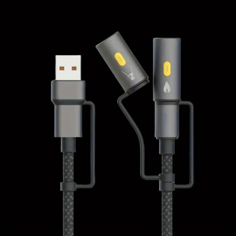 Cavo 5-in-1 USB-C 🔥 | Ricarica 68W + Accendino + Luce Emergenza | Per Auto e Outdoor