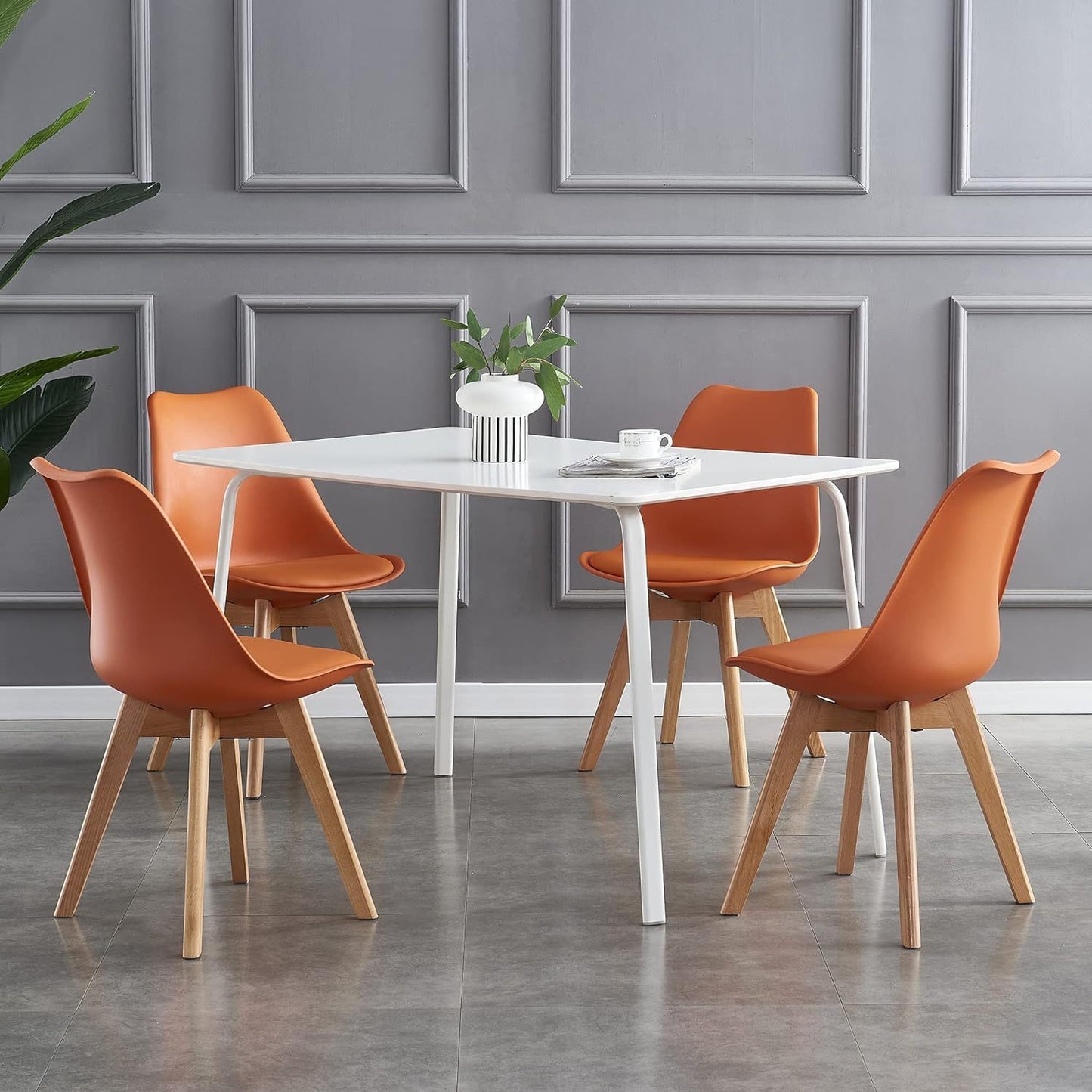 Set 4 Sedie Mod. Eva - Design Ergonomico, 7 Colorazioni, Per Interni/Esterni