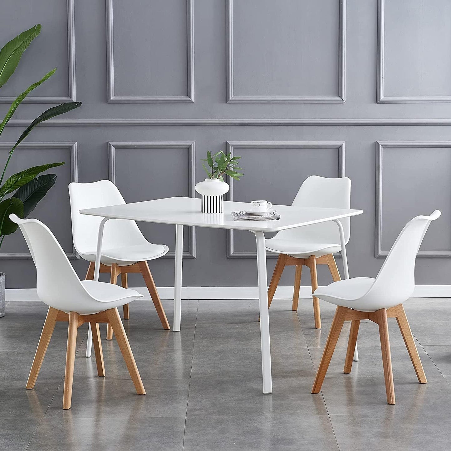 Set 4 Sedie Mod. Eva - Design Ergonomico, 7 Colorazioni, Per Interni/Esterni