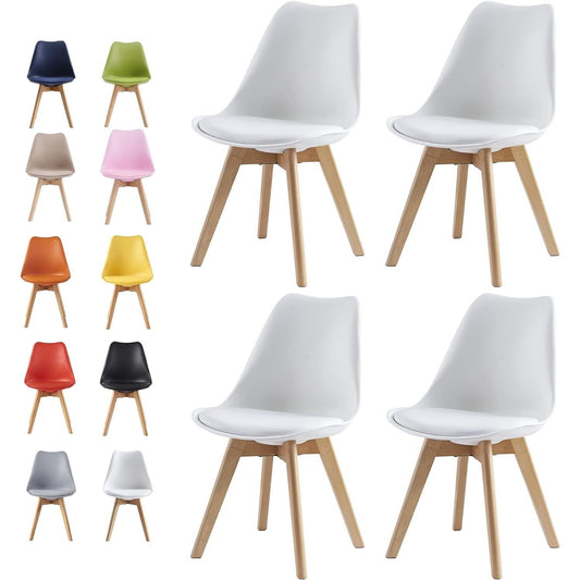 Set 4 Sedie Mod. Eva - Design Ergonomico, 7 Colorazioni, Per Interni/Esterni