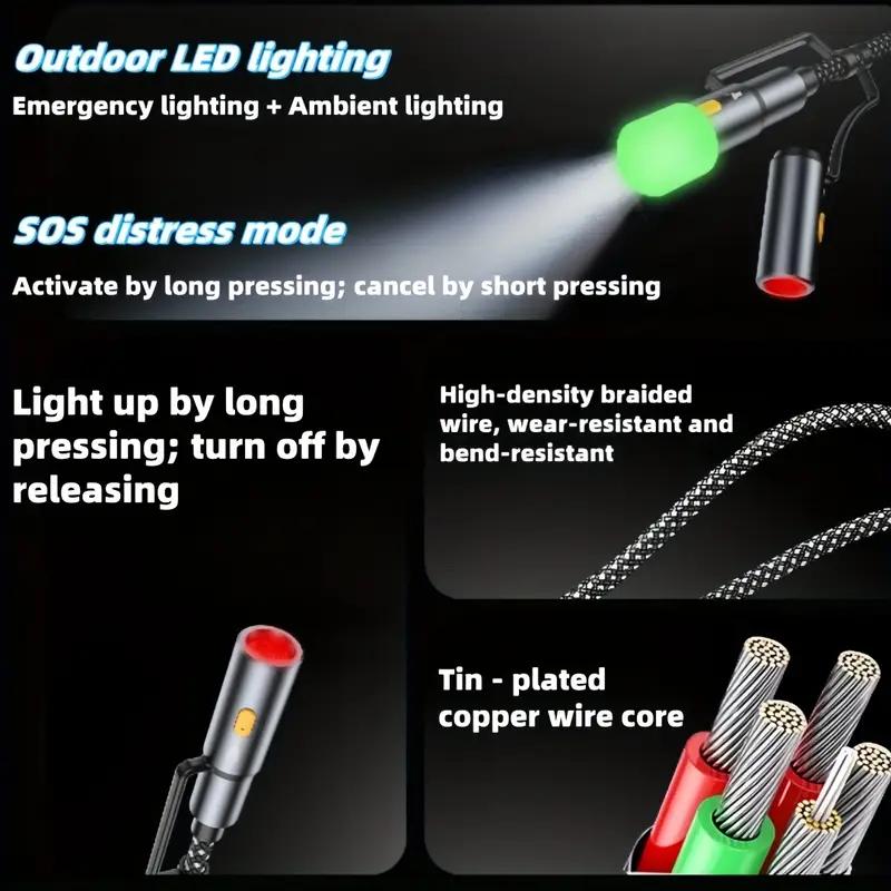 Cavo 5-in-1 USB-C 🔥 | Ricarica 68W + Accendino + Luce Emergenza | Per Auto e Outdoor