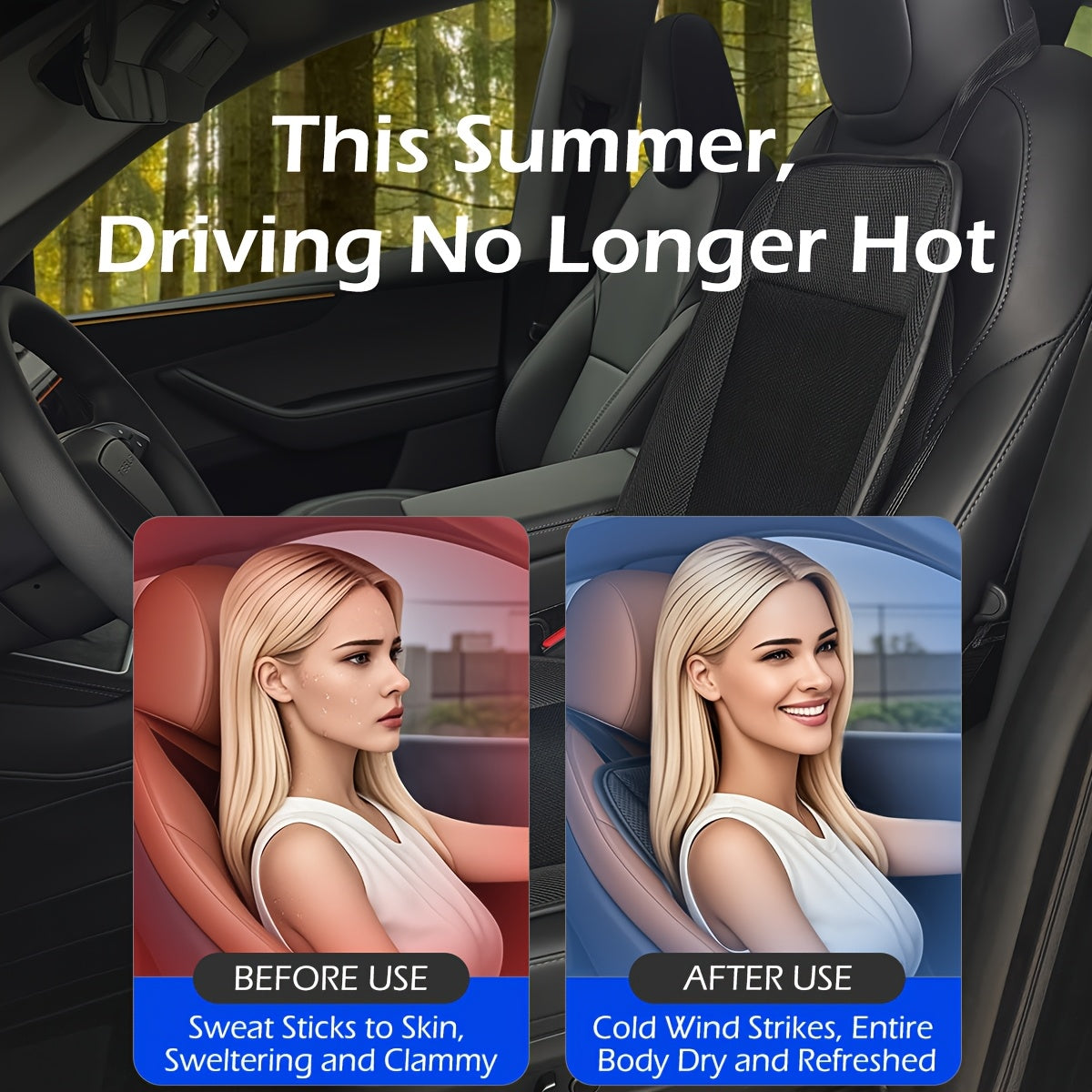 Tappetino Auto Raffreddante - Turbo Ventilatore 360° - Per SUV/Camion/Monovolume