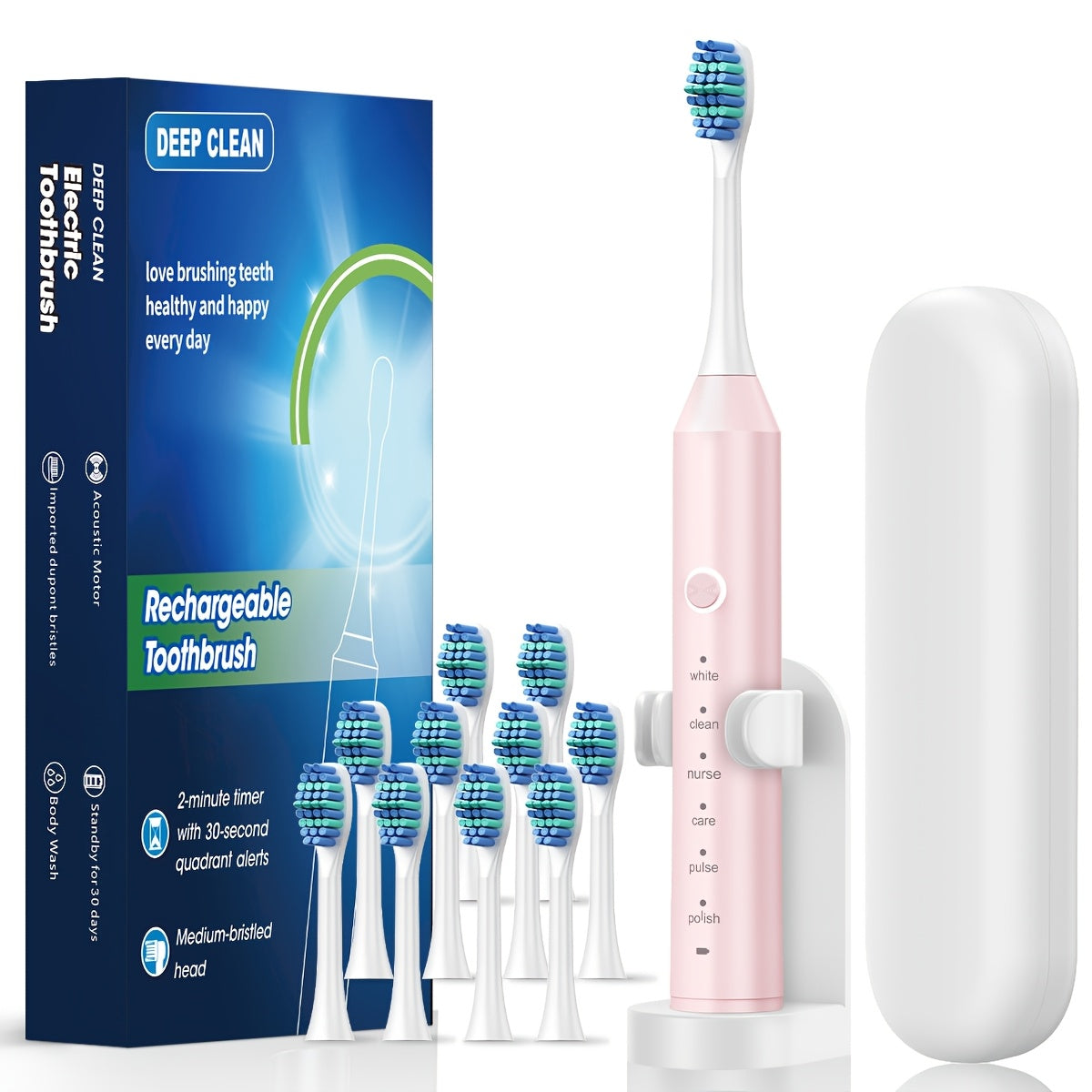 Spazzolino Elettrico Smart 🦷 | 6 Modalità, Timer, Ricarica USB | Regalo Perfetto