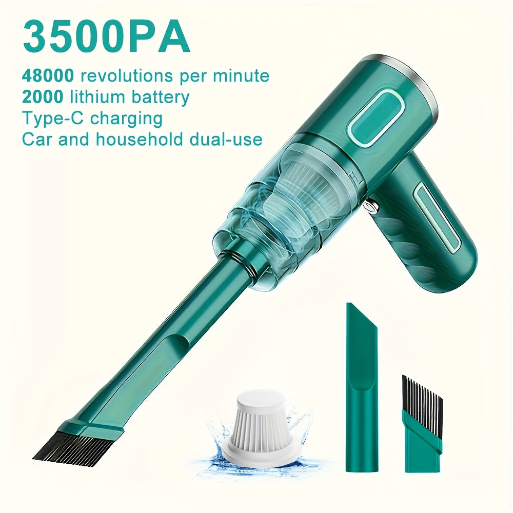 Aspirapolvere Auto 120W Senza Fili - Turbo Ciclonico, Ultra-Portatile, Ricaricabile