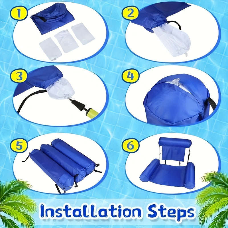 Sedia Gonfiabile Blu PVC - Ultra Resistenti per Piscina/Spiaggia, Pieghevole & Portatile