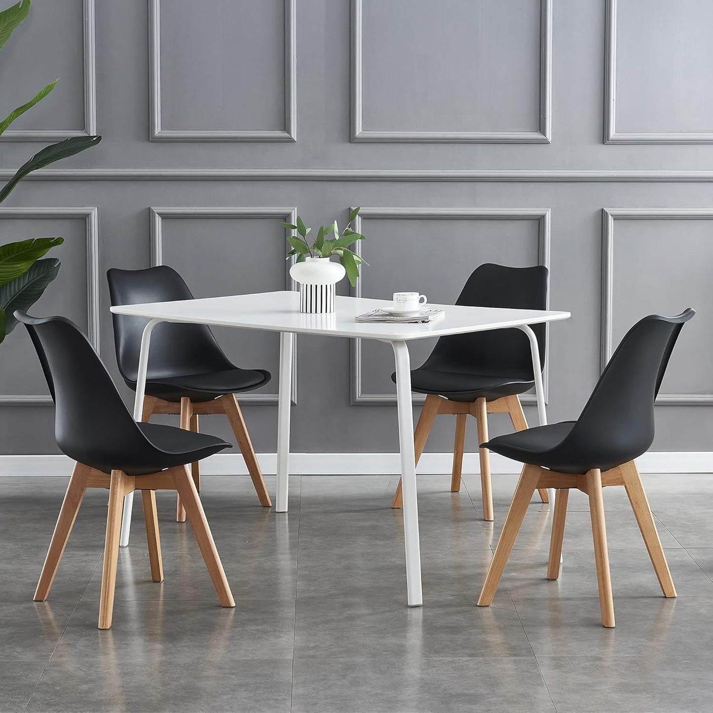 Set 4 Sedie Mod. Eva - Design Ergonomico, 7 Colorazioni, Per Interni/Esterni